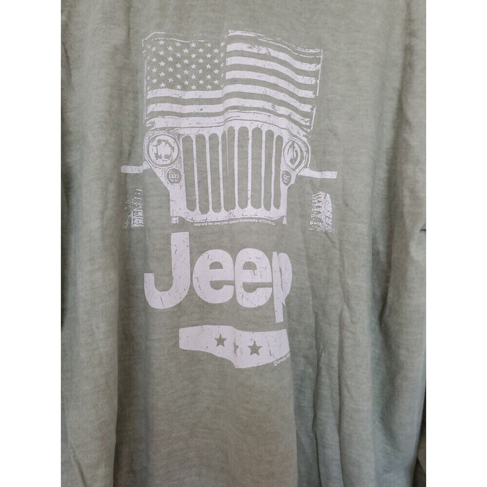 Crazy Shirts Hemp Dyed Jeep Shirt Long Sleeves Mens Sz L Green Front Back Print - Picture 14 of 16